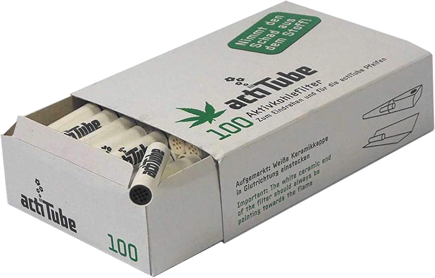 1000 actiTube Activated Carbon Filters, 10 x Boxes of 100 9 mm Roll-up, Pipe Filters with actiTube Tune Filter Tips, Activated charcoal - Image 3