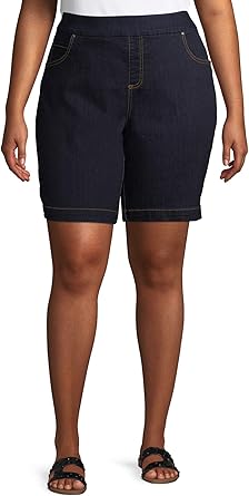 pull on denim shorts plus size