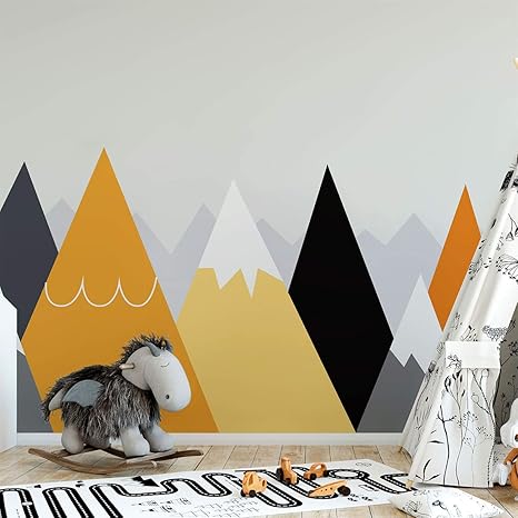 Stickers Muraux Enfants Decoration Chambre Bebe Stickers Muraux Enfant Sticker Mural Scandinave Autocollant Mural Geant Montagnes Scandinaves Licaka H50 X L120 Cm Amazon Fr Cuisine Maison