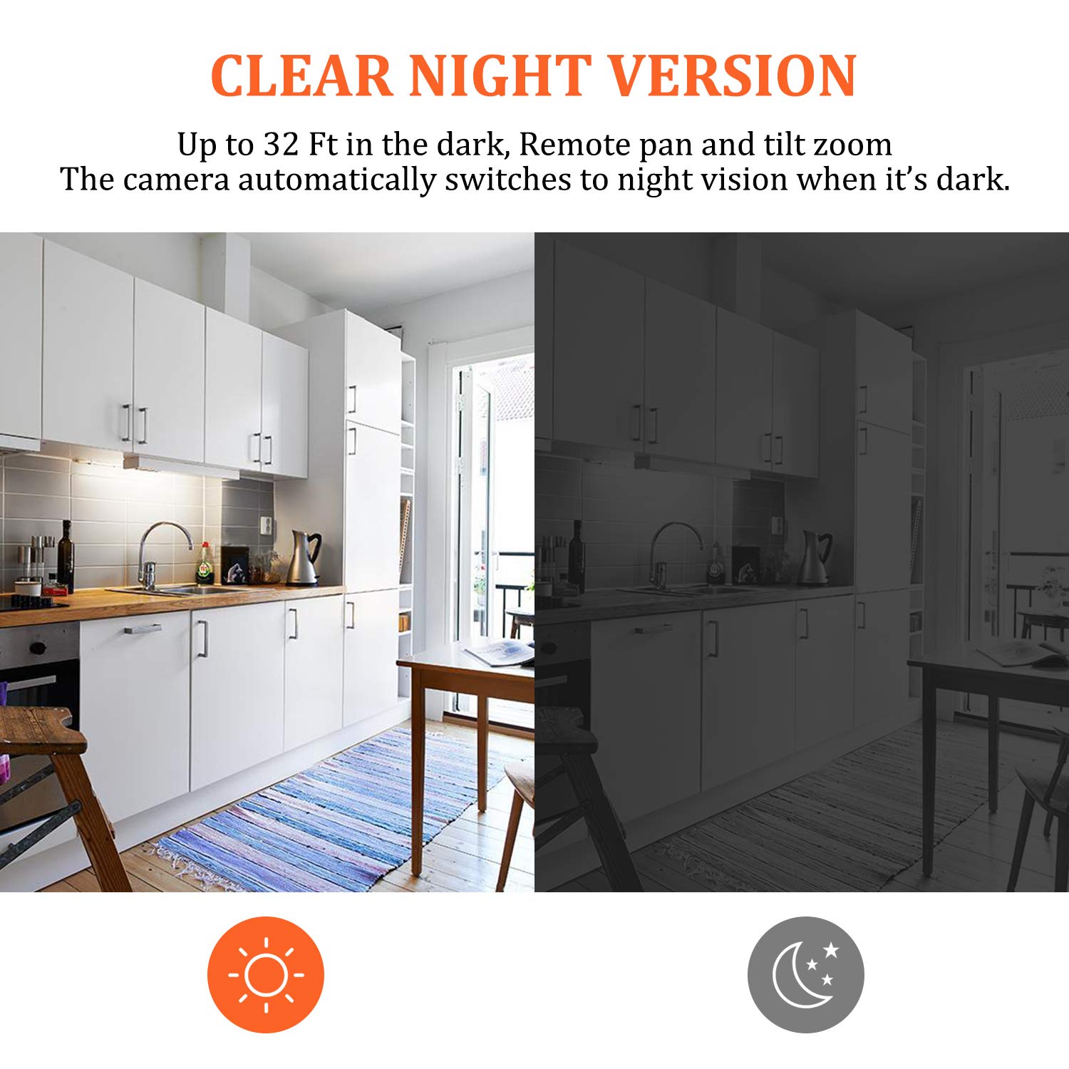 FullHD 1080p WiFi Camera, MSAFF Wireless Pan/Tilt/Zoom Home Security Camera for Baby Pet, IP Monitor Indoor Surveillance System with 32GB MicroSD Card, Night Version & 2-Way Audio, Android, iOS App