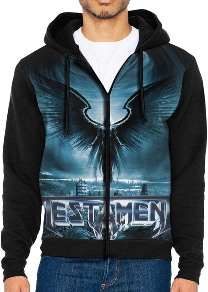 Testament Hoodies Jacket Men Full Zip Sweatshirt Winter Warmth Novelty