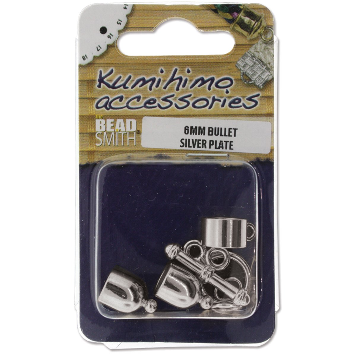 The Beadsmith Kumihimo Bullet Finding Set, 6mm, Silver Plated