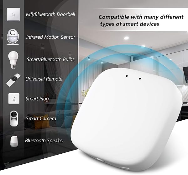 Fansteck Smart Home Hub Home Gateway Smart Home Puente Smart Hub Compatible para TuyaSmart Life App WiFiMesh Bluetooth Control Remoto Inalmbrico para Producto Inteligente Tuya