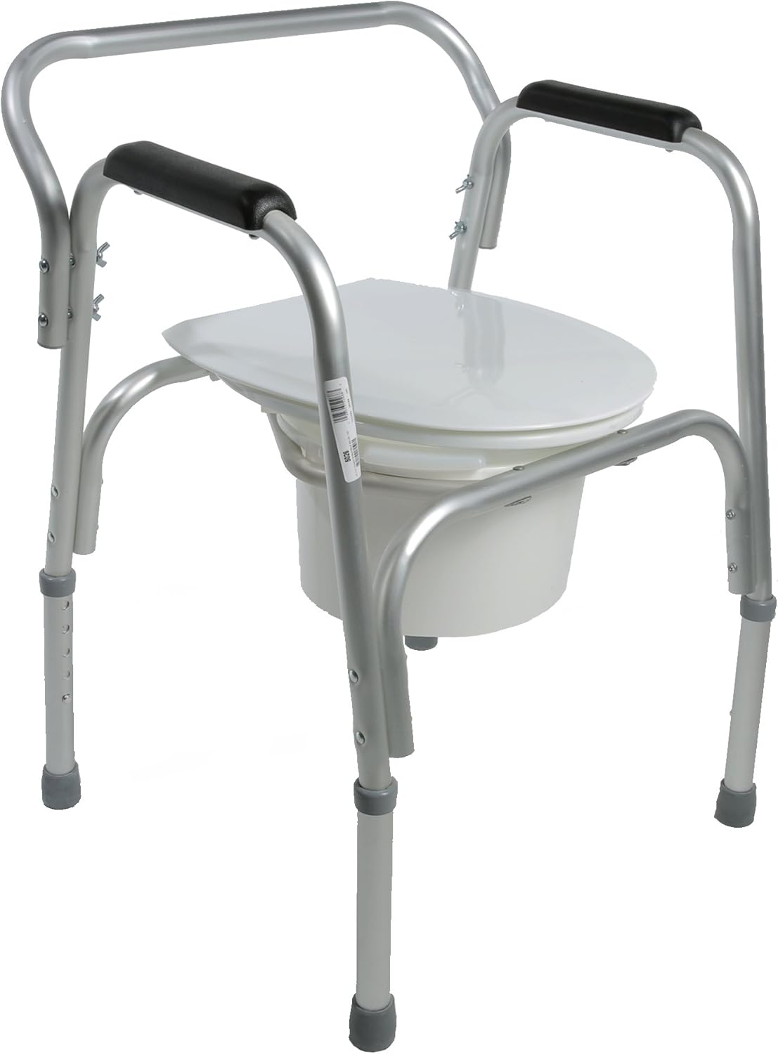 PCP Lightweight Bedside Commode with Pail and Removable Backrest, Silver Frost: Health & Personal Care