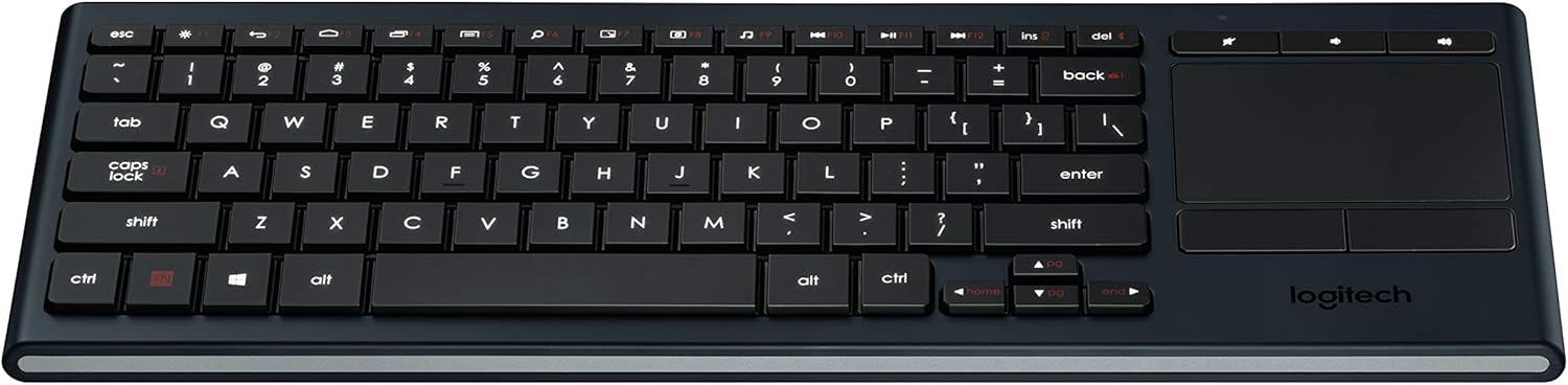 Logitech K830 Illuminated Living-Room Keyboard with Built-in Touchpad – Easy-access Media Keys and Shortcut Keys for Windows or Android: Computers & Accessories