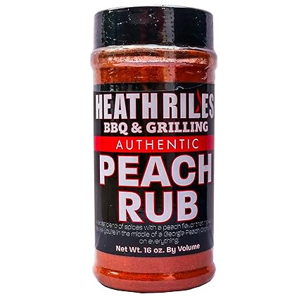 Amazon Com Heath Riles Bbq Peach Rub Seasoning Champion Pitmaster Recipe Shaker Spice Mix 16 Oz Grocery Gourmet Food