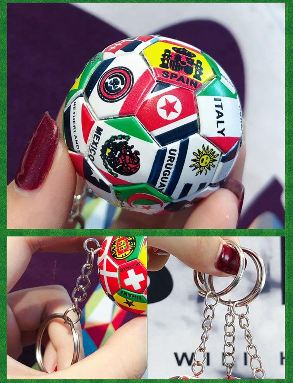 hefeilzmy Sports Ball Key Chain Soccer Ball Keychains (1): Clothing