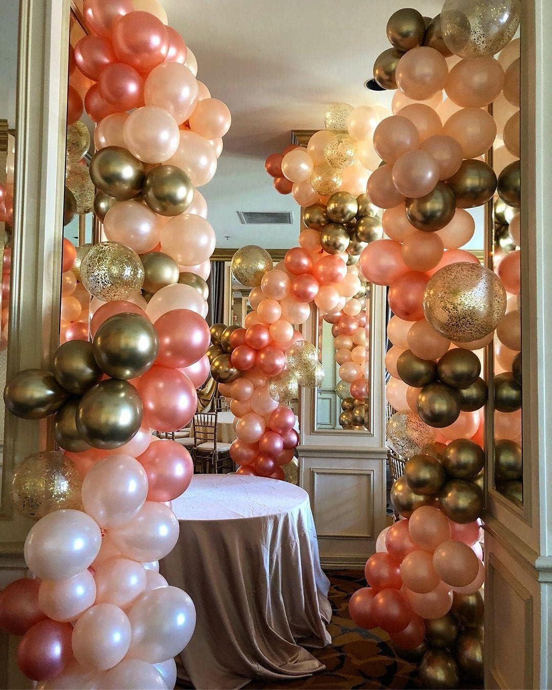 Eanjia Peal Latex Balloons 100pcs Bulk Pack of Thicken Latex Balloons 3.2g for Birthday Wedding Party Decorations, Good Round Shape ,Easy to Tie ,Vivid Clear,Real Shot (Champagne gold, 12inch): Toys & Games