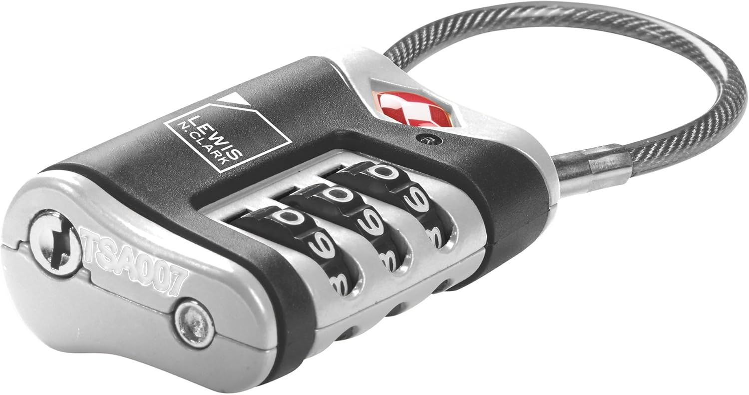 4014648 Lewis N Clark Travel Sentry Cable Lock 2 Pack black