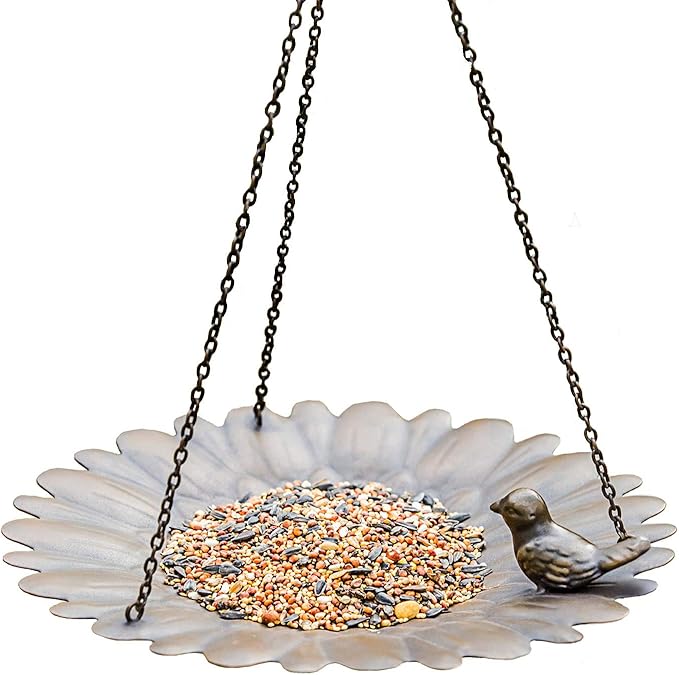 Metal Hanging Bird Feeder Tray to Attracting Bird for Outdoor Garden Decorative