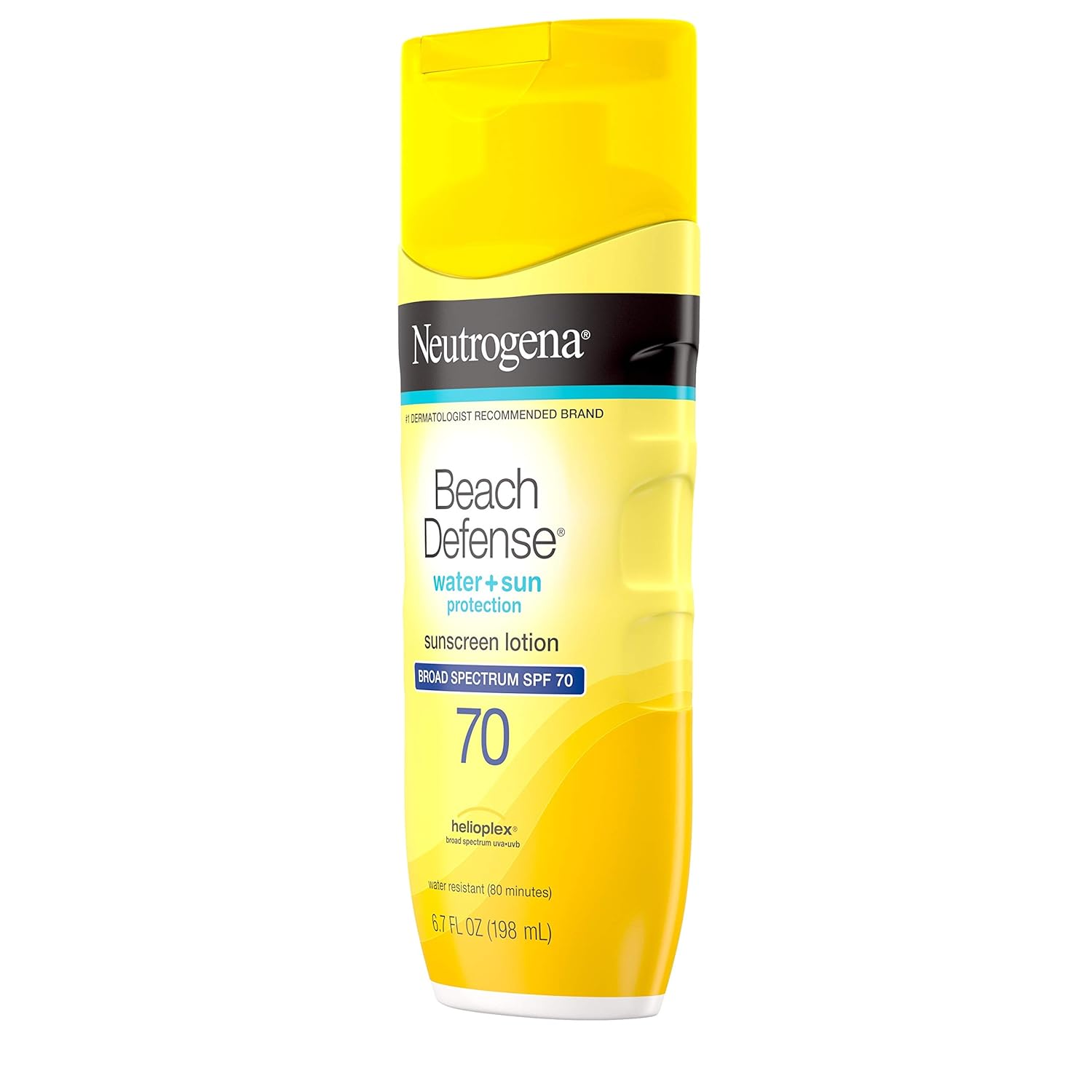Neutrogena Beach Defense Water Resistant Sunscreen Body Lotion with Broad Spectrum SPF 70, Oil-Free and Fast-Absorbing, 6.7 oz: Beauty