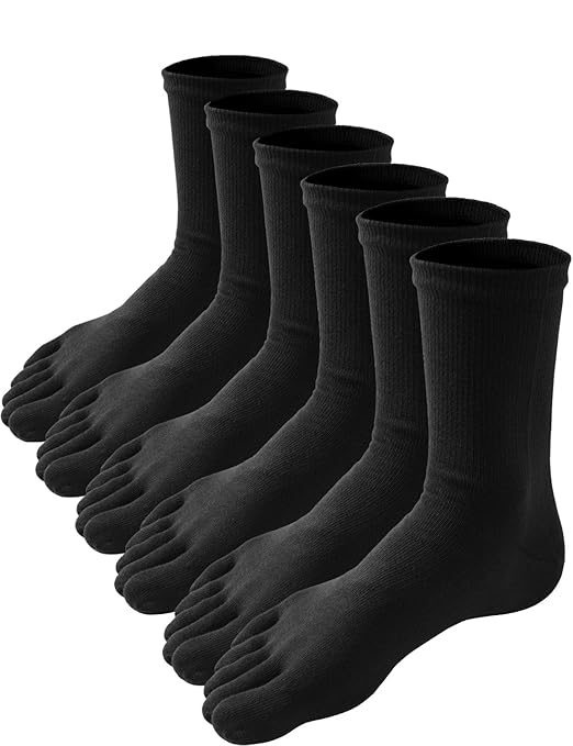 HASLRA Men's Excellent Stretch Comfort Crew Toe Socks 26 Pairs Black