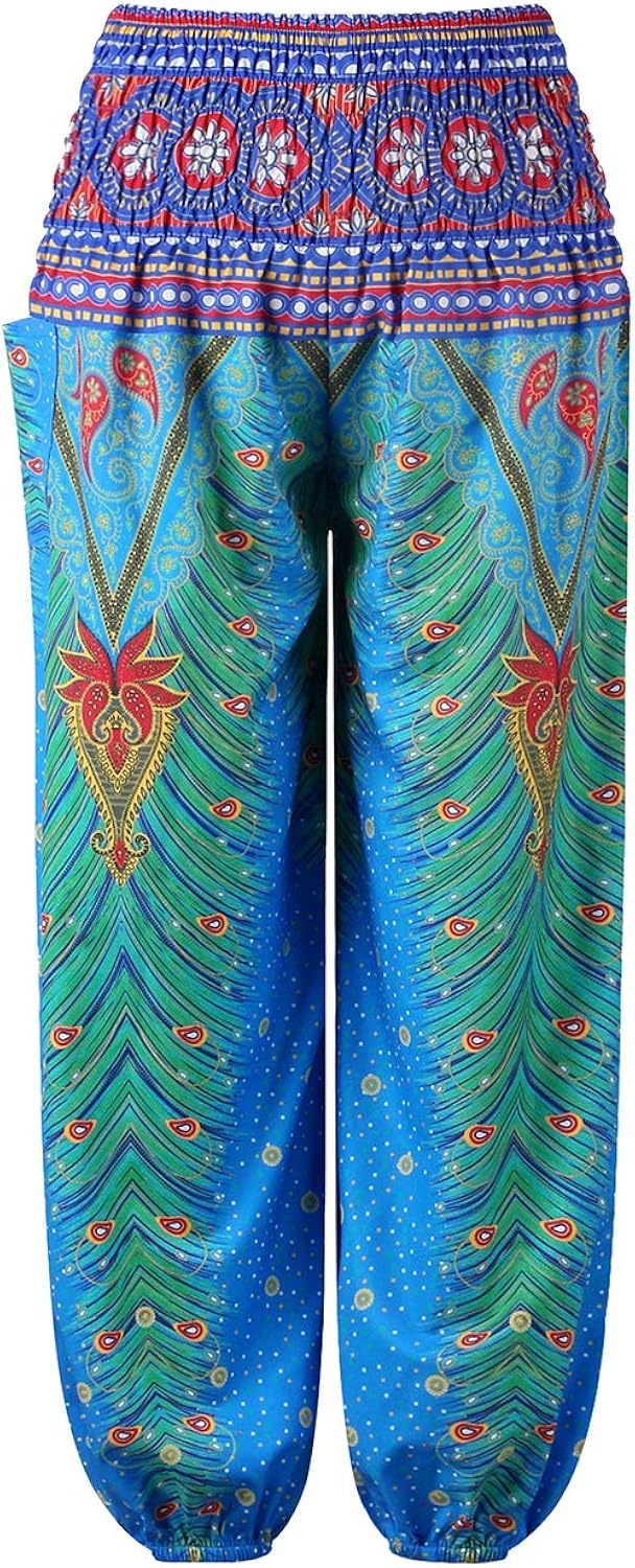 TENMET Little Girls Yoga Trousers Bohemian Beach Pants Baggy Harem Activewear for Girls Age 3-10: Clothing