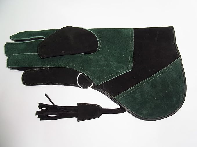 GB Falconry Falknerei Wildleder-Handschuh Doppel gehäutet grün Rechten Large groß