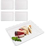 9 x 13 Plastic Serving Trays Clear 4 Pack Platters Disposable For Parties