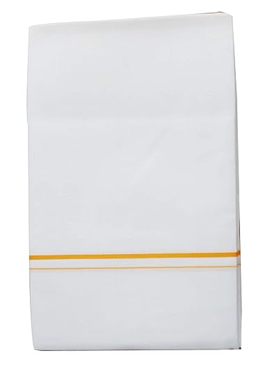 Men's Bombay Dyeing Premium 100% Cotton Double Dhoti,Size-380CM*127Cm_S107,White