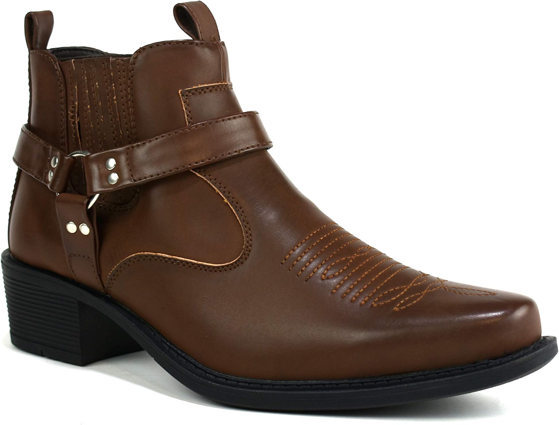 ClassiqueMens Western Cowboy Ankle Boots