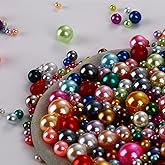 1000PCS Assorted Beads No Holes, 3-10mm Crafts Pearls, Colorful Loose Round Beads for Vase Fillers, DIY, Table Scatter, Wedding, Birthday Party, Home Decoration