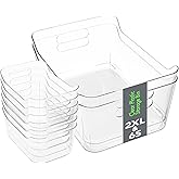 Tiawudi Set of 8 Clear Plastic Storage Bins, 2 Extra Large and 6 Small Storage Containers for Pantry Organization, Multi-Use Organizer Bins for Home, Kitchen, Cabinet, Bathroom, Fridge & Freezer