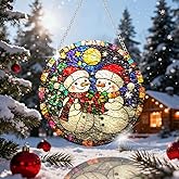 Chrismas Acrylic Stained Glass Window Hanging,Sun Catcher Decor Stained Panel Hangings Wall Art Decor, 2026 8x8inch (SCL005 Snowman)