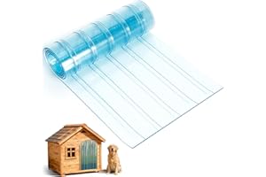 PAWTENDA 15.7 in x 4.9 ft Dog Door Replacement Flaps, Transparent Vinyl Strips for DIY Doghouse or Cat Door, Weather Resistant, Easy to Cut & Install