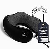 ARniwer Bluetooth Music Semicircular Neck Pillow Wireless Bluetooth Speaker Suitable Airplane,Bus,Train,Car,Office,and Outdoor Camping for Sleeping, Resting The Best Travel Essentials. (Black)