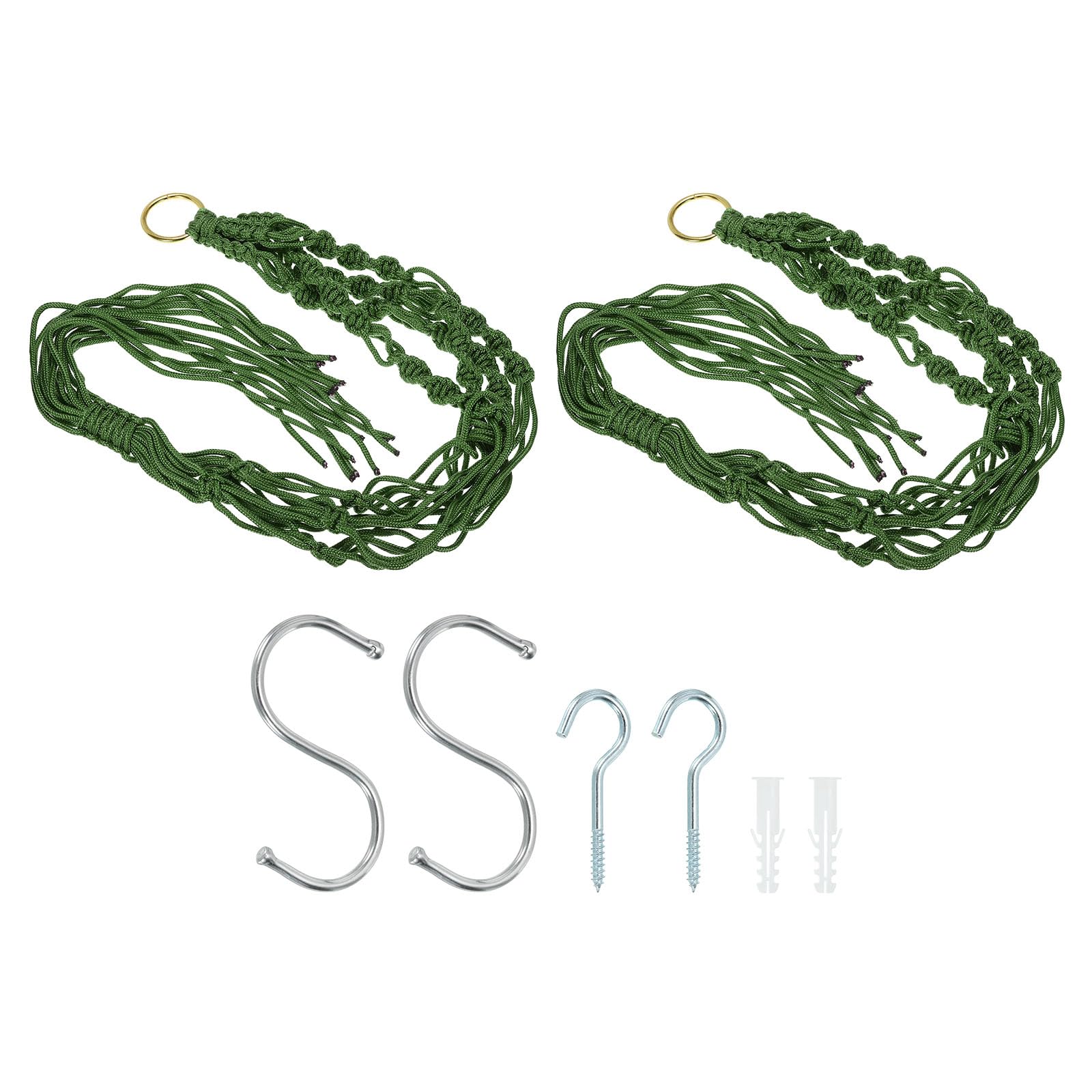 PATIKIL Macrame Hanging Planter, 2 Pack 39 Inch Handmade Hanging Plant Holders Flower Pot Hanger Flower Pot Hanger for Indoor Outdoor Decor, Dark Green