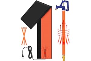 AURELEMA 40" x 7" Water Pipe Heat Blanket with Thermostat, Self Regulating Faucet Heating Blanket, Winter Heating Tape for Metal and Plastic Pipes, 120V, Thermostat Max Temp 140˚F (1 Pack,Orange)