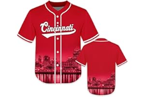FANS4US Kids Baseball City Night Skyline Jersey Shirt Printing Apparel for Boy Girl Fans Uniform Gifts Toddler 4-7 Youth 8-20 Years