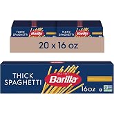 Barilla Thick Spaghetti Pasta, Non-GMO Kosher Pasta, 16oz. (20PK)