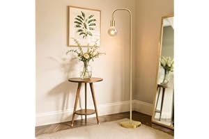 Oneach 63.75'' Industrial Antique Brass Gold Minimalist Floor Lamp for Living Room, Bedroom and Office