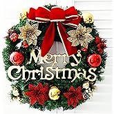 30cm Christmas Wreath Simulation Wreath Hanging Window Props On The Door, Background Christmas Tree Accessories