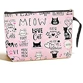 Jztco Cat Mom Gifts for Women Makeup Bag Cat Lover Gifts for Women Pet Cats Owner Bestie Friend Auntie Cute Cats Stuff Toiletry Bag Graduation Birthday Gift Cosmetic Bags