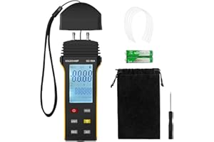 GOLDCHAMP Digital Manometer Professional Air Pressure Meter Gas Pressure Tester Handhelde HVAC Manometer 11 Selectable Units Differential Pressure Gauge Dual-Port Manometer Gas Pressure Tester GC-189A