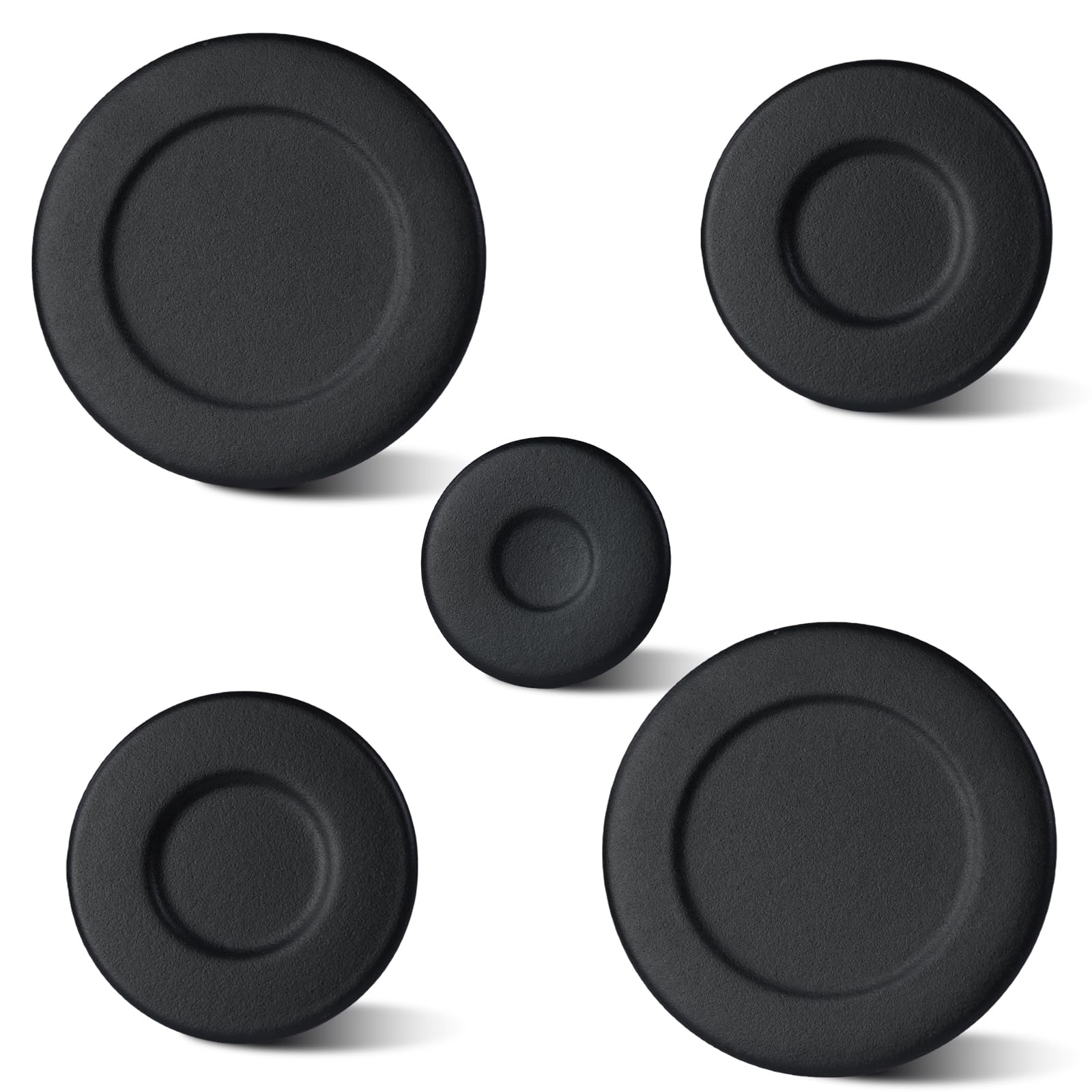 Photo 1 of 5-Pack W10832694 & W10597133 Gas Stove Burner Cap Replacement Set - Compatible with Whirlpool Gas Stoves, Replaces AP5988633 PS11727796 4363154, Universal Fit for Gas Range Repair
