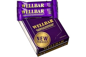 WELLBAR High Protein Bar - Salted Caramel Crisp - 12 x 57g Bars - 20g Protein, Low Sugar (2g), High Fiber (3g) - Gluten-Free,