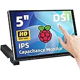 iPistBit 5 Inch Raspberry Pi Touchscreen, 800x480 DSI IPS LCD Display, 5-Point Touch Capacitive Screen, Monitor for Raspberry Pi 5/4B/3B+/3B/B+/A+, Driver-Free