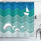 Ambesonne Nautical Shower Curtain, Nautical Theme