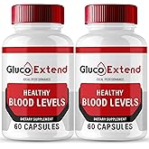 Gluco Extend Capsules, GlucoExtend Support Formula Supplement Pills - Maximum Strength, Gluco Extend Health & Wellness All Natural Formula, Official GlucoExtend Health Capsules Reviews (2 Pack)