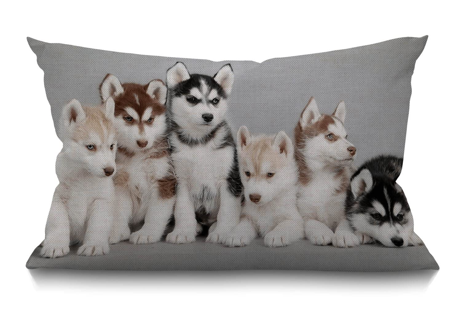 BGBDEIA Sit Stay Words Dog Cotton Linen Cushion Cover Lumbar Pillow CaseHome Office Decorative Rectangle Throw Pillow Cover 30 x 50 cm 12 X 20 Inches