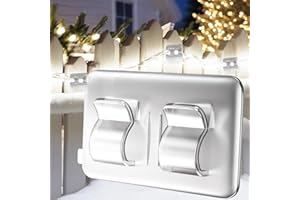 IFLOH Hooks for Outdoor String Lights Clips: 26Pcs Heavy Duty Cable Clips with Waterproof Adhesive Strips for Hanging Christmas Light - Outside UV-Resistant Clear Sticky Cord Holders Rope Organizer