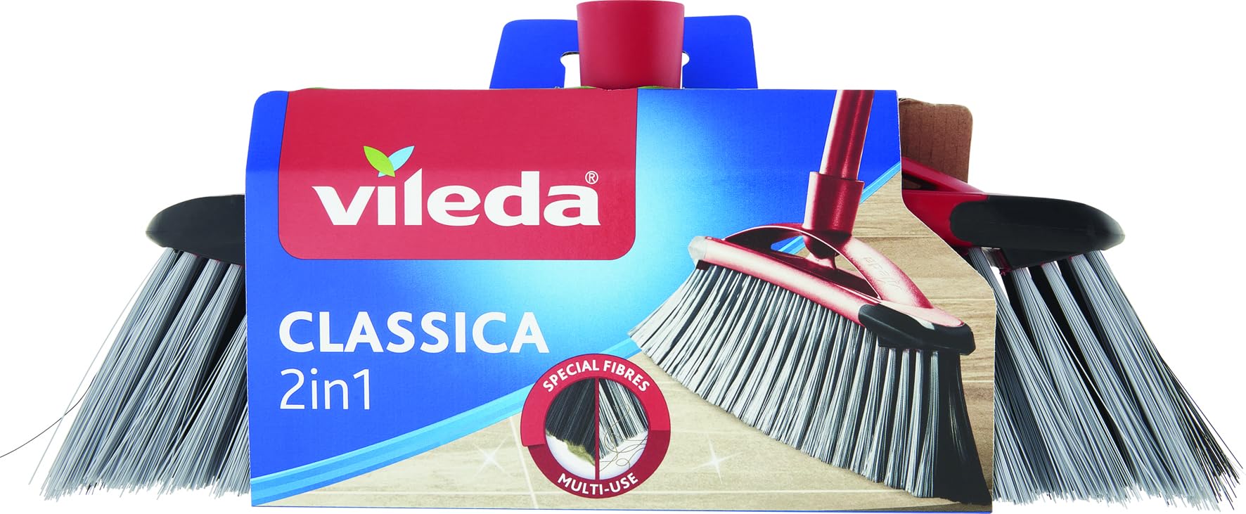 Vileda 2 in 1 Broom Classic red