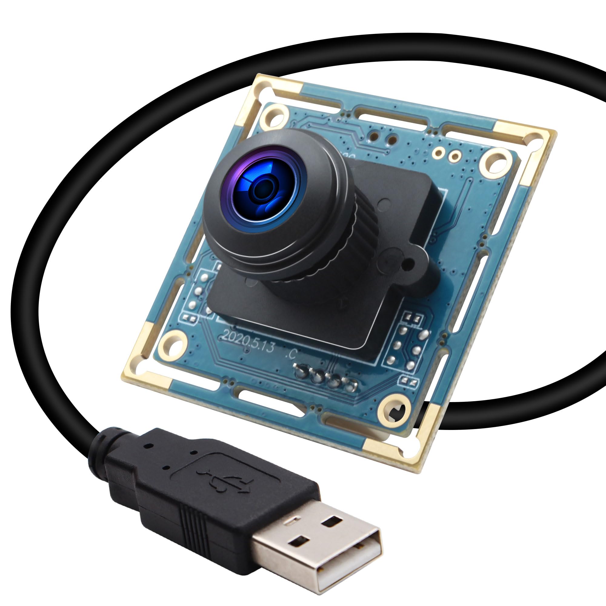 ELP 8MP USB Camera, 180° Lens, Plug & Play, IMX179 Sensor, UVC Compatible for Mac/Linux/Raspberry Pi
