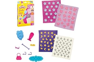 Play-Doh Barbie Sparkles and Gems Accessory Pack, 4 Refill Pattern Sheets of Modeling Compound, 8 Fashion Accessories, Kids Arts and Crafts, Kids, 5+