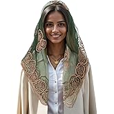 Vintage Lace Veil For Formal Event Latin Mass Headscarf Flower Veil Headwrap For Catholic Mantilla Travel Scarf