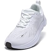 ZVC Wide Toe Box Shoes Women Wide Road Runing Shoes Lightweight Comfortable Non Slip Walking Shoes for Women White