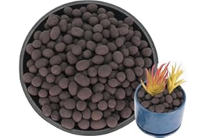 Ausluru 11LB LECA Explanded Clay Pebbles, 14-16mm Lightweight Clay Aggregate for Hydroponic Growing, Premium Grow Media for Orchids, Aquaponics Plants and Horticultural Drainage, Black