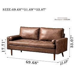 XIZZI Rivet Aiden Mid-Century Modern Loveseat Sofa