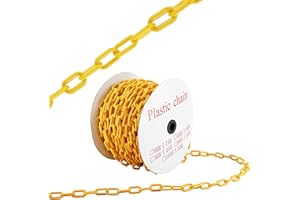 YaeTool 125FT Plastic Chain Safety Barrier Plastic Barrier Chain for Construction Site Crowd Control Industrial Purposes Deco