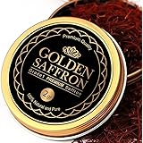Golden Saffron, Finest Pure Premium All Red Saffron Threads, Grade A+ Super Negin, Non-GMO Verified. For Tea, Paella, Rice, D